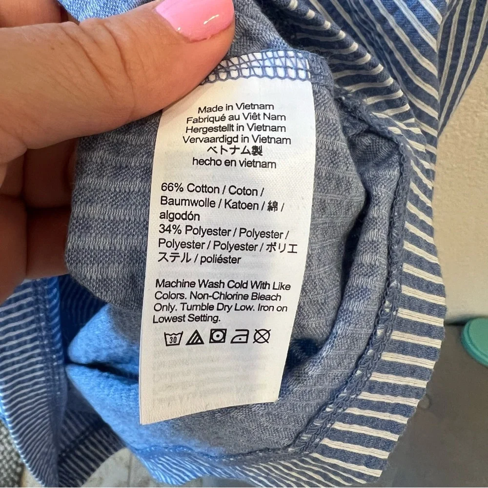 J. CREW Blue Striped Square Neck Top Size XS